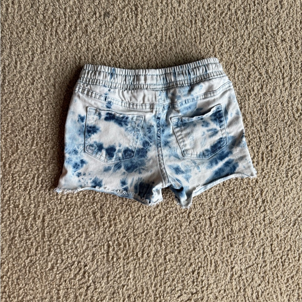 Blue Tie-Dye Denim Shorts